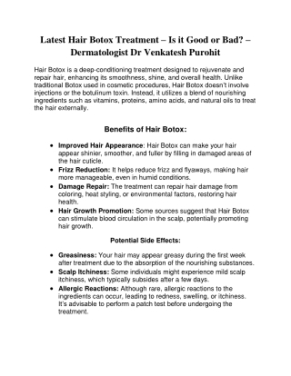 Latest Hair Botox Treatment