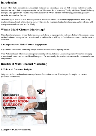“Maximizing Visibility with Multi-Channel Marketing Strategies”