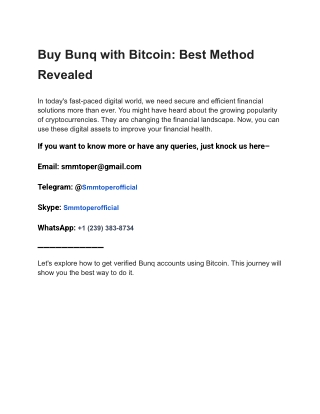 Buy Bunq with Bitcoin_ Best Method Revealed