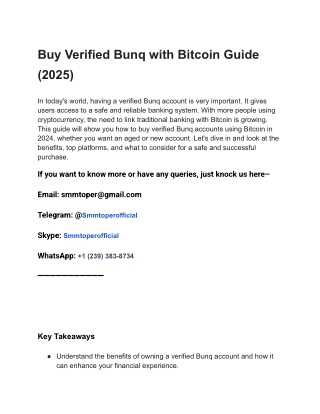 Buy Verified Bunq with Bitcoin Guide (2025)