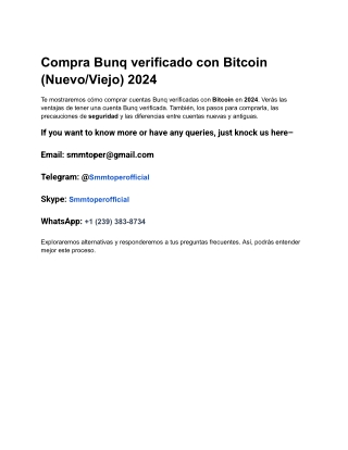 Compra Bunq verificado con Bitcoin (Nuevo_Viejo) 2024