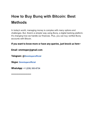 How to Buy Bunq with Bitcoin_ Best Methods