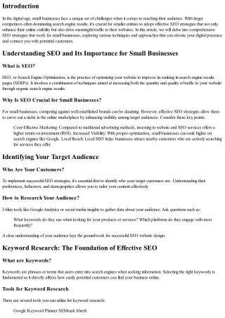 “SEO Strategies That Work for Small Businesses”