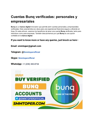 Cuentas Bunq verificadas_ personales y empresariales