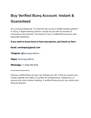 Buy Verified Bunq Account_ Instant & Guaranteed