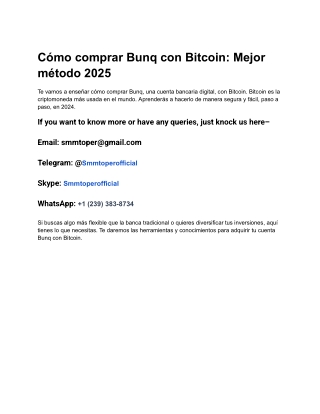 Cómo comprar Bunq con Bitcoin_ Mejor método 2025