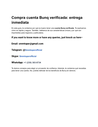 Compra cuenta Bunq verificada_ entrega inmediata