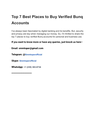 Top 7 Best Places to Buy Verified Bunq Accounts (1)