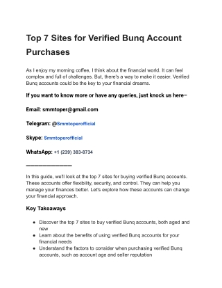 Top 7 Sites for Verified Bunq Account Purchases (1)