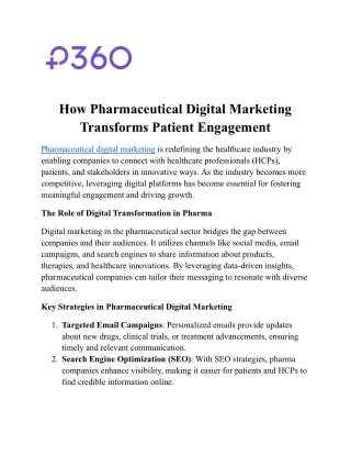 How Pharmaceutical Digital Marketing Transforms Patient Engagement