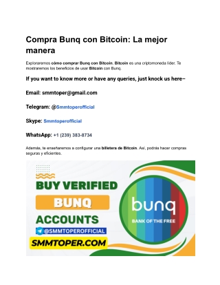 Compra Bunq con Bitcoin_ La mejor manera