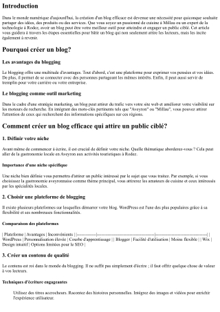 ”Comment créer un blog efficace qui attire un public ciblé?”