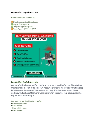 Buy Verified PayPal Accounts
