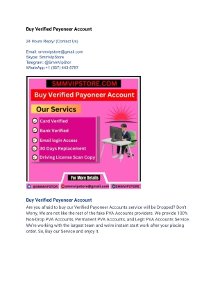 Buy Verified Payoneer Account