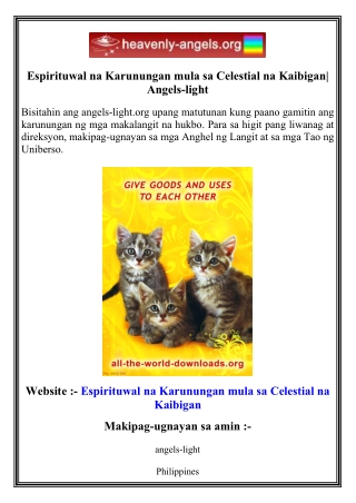 Espirituwal na Karunungan mula sa Celestial na Kaibigan  Angels-light