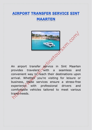AIRPORT TRANSFER SERVICE SINT MAARTEN