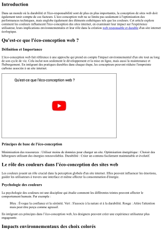 “Le rôle des couleurs dans l’éco-conception des sites web”
