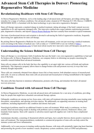 Denver Regenerative Medicine