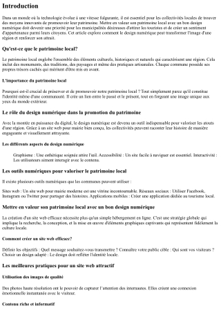 “Mettre en valeur son patrimoine local avec un bon design numérique”