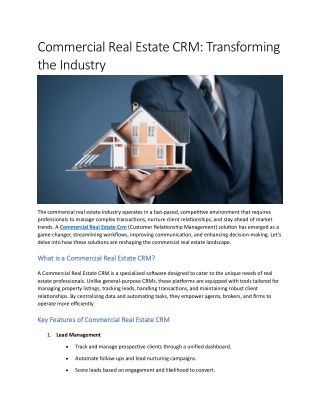 Commercial Real Estate CRM