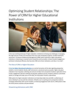 Optimizing Student Relationships