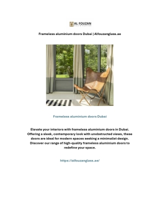 Frameless aluminium doors Dubai | Alfouzanglass.ae