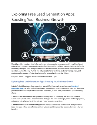 Exploring Free Lead Generation Apps