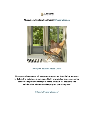 Mosquito net installation Dubai | Alfouzanglass.ae