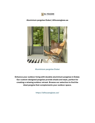 Aluminium pergolas Dubai | Alfouzanglass.ae