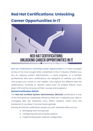 Red Hat Certifications