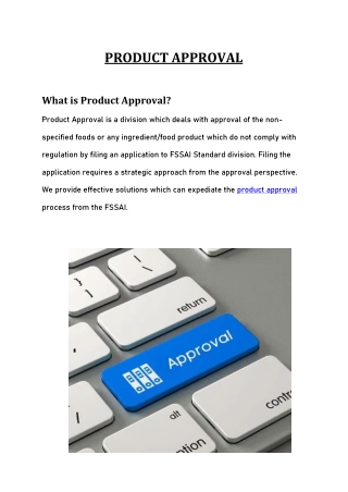 Food Product Approval Services|Regulatory Compliance Solutions|FSSAI Product