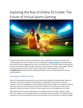Exploring the Rise of Online ID Cricket