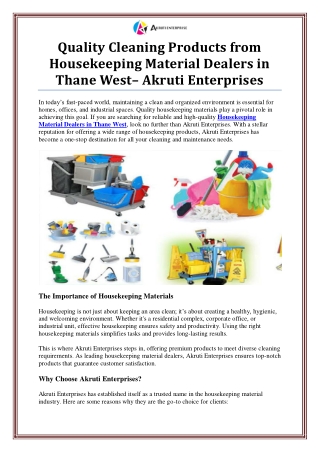 Housekeeping Material Dealers in Thane West