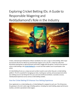 Exploring Cricket Betting IDs