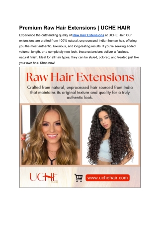 Premium Raw Hair Extensions _ UCHE HAIR