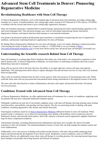 Denver Regenerative Medicine