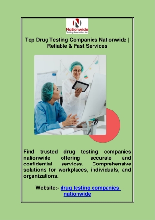 drug testing companies nationwide
