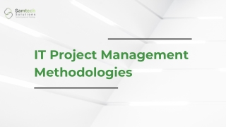 IT Project Management Methodologies