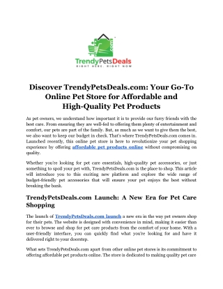 Best Online Pet Accessories for Cats & Dogs - Trendy Pets