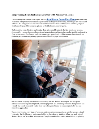 Empowering Your Real Estate Journey with 7th Heaven Home