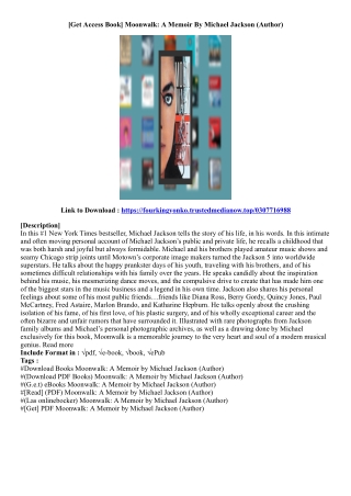 (Kindle Book) Moonwalk: A Memoir By Michael Jackson (Author)