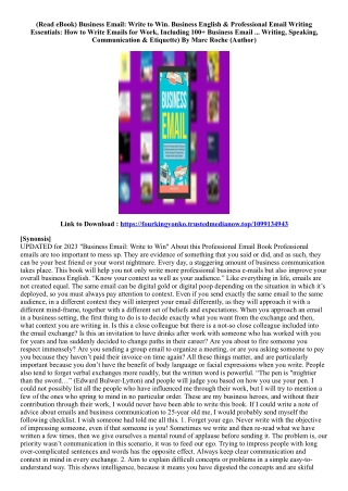 (Get Access Book) Business Email: Write to Win. Business English & Professional