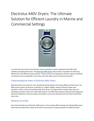 Electrolux 440V Dryers