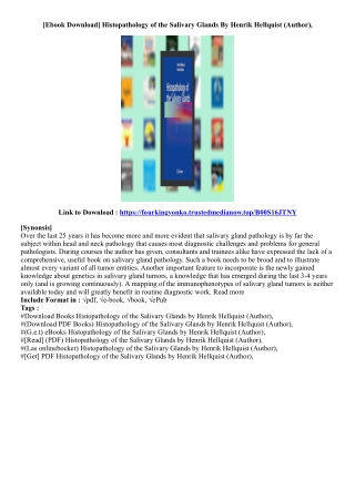 [Get Book] Histopathology of the Salivary Glands By Henrik Hellquist (Author),