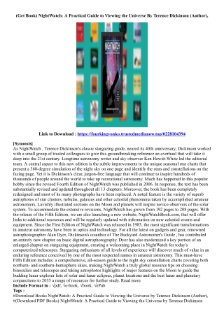 [Best Ebook] NightWatch: A Practical Guide to Viewing the Universe By Terence Di