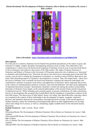 [Kindle Book] The Development of Modern Chemistry (Dover Books on Chemistry) By