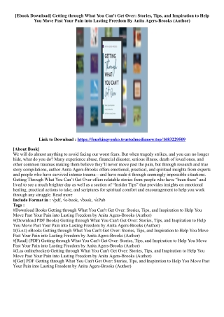 [Get Book] Getting through What You Can't Get Over: Stories, Tips, and Inspirati