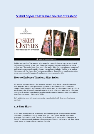5 Skirt Styles That Never Go Out of Fashion