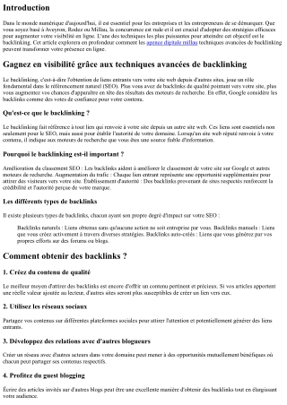 “Gagnez en visibilité grâce aux techniques avancées de backlinking.”