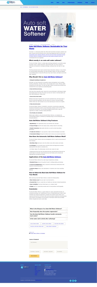 Auto Soft Water Softener